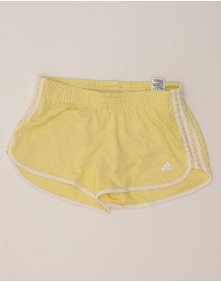 Adidas Damen Sportshorts UK 12 Mittelgelbes Polyester