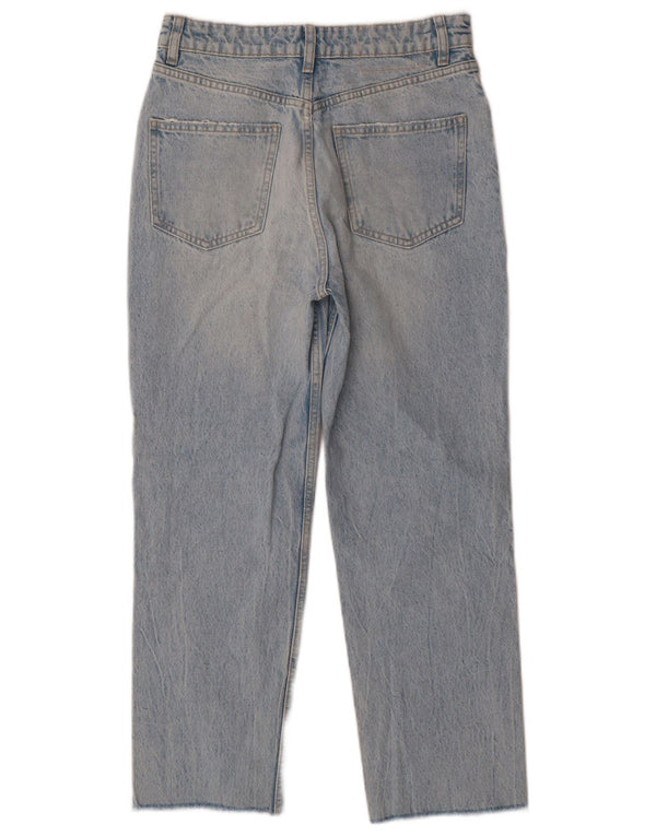 ZARA Damen-Jeans, kurz geschnitten, EU 38, Größe S, W28, L25, Blau, Baumwolle