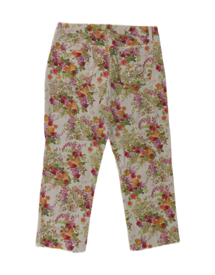 EMMANUEL SCHVILI Womens Cropped Jeans W32 L24 Multicoloured Floral