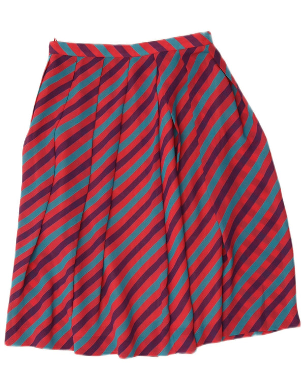 Vintage Damen ausgestellter Rock IT 46 Groß W28 Mehrfarbig gestreift Polyester