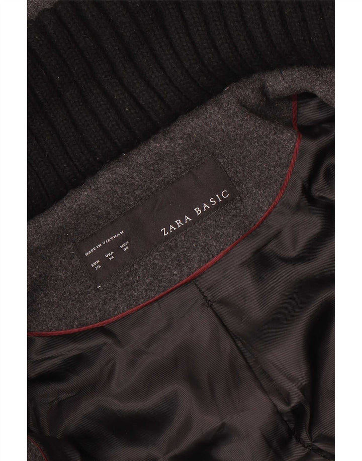 Zara Damen Kapuzenmantel UK 18 XL Grau