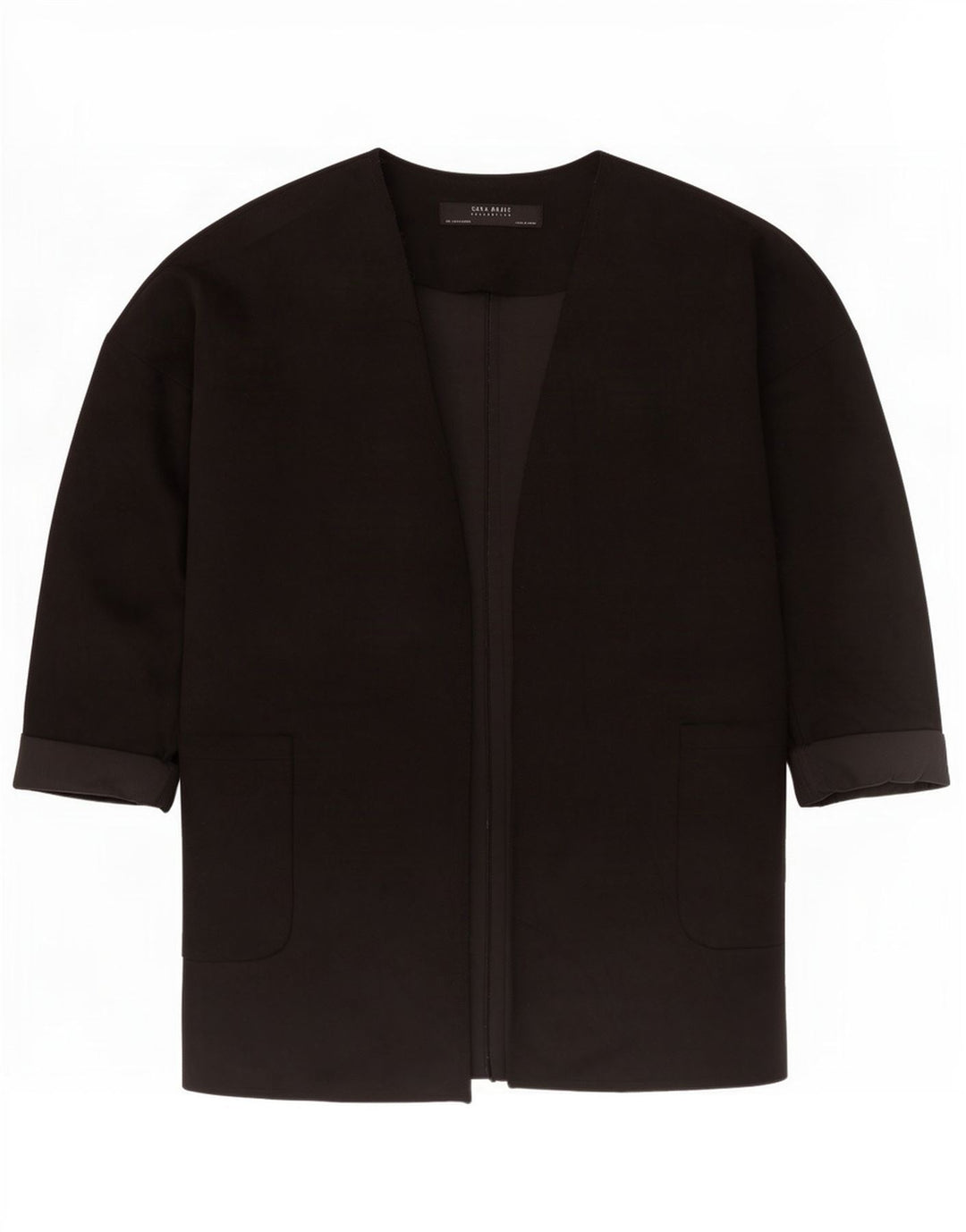 Zara Damen-Blazer, übergroß, 3/4-Ärmel, offen, Gr. 10, Schwarz