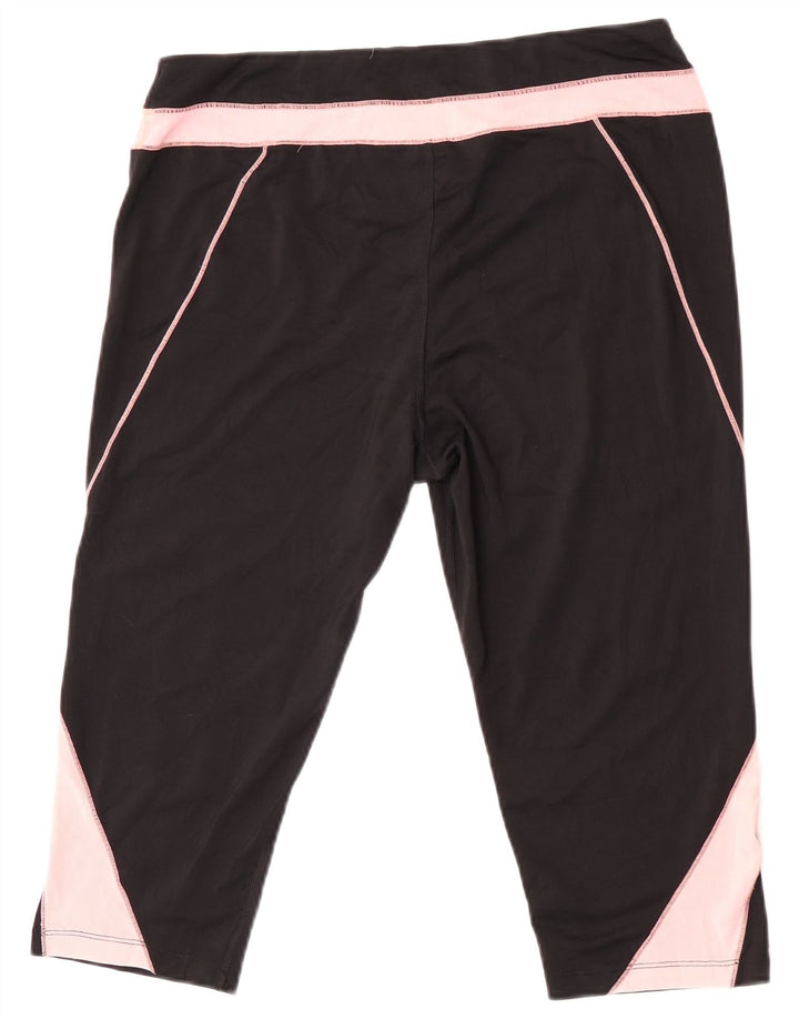 Fila Capri-Leggings für Damen, UK 14, Größe L, Schwarz, Colourblock-Polyester