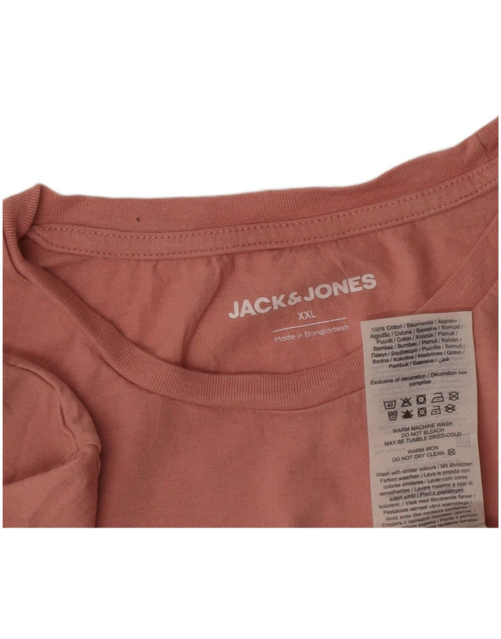 Jack & Jones Herren T-Shirt Top 2XL Rosa Baumwolle