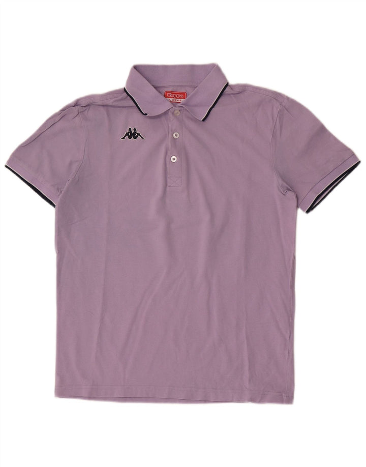 Kappa Herren Poloshirt Large Lila Baumwolle