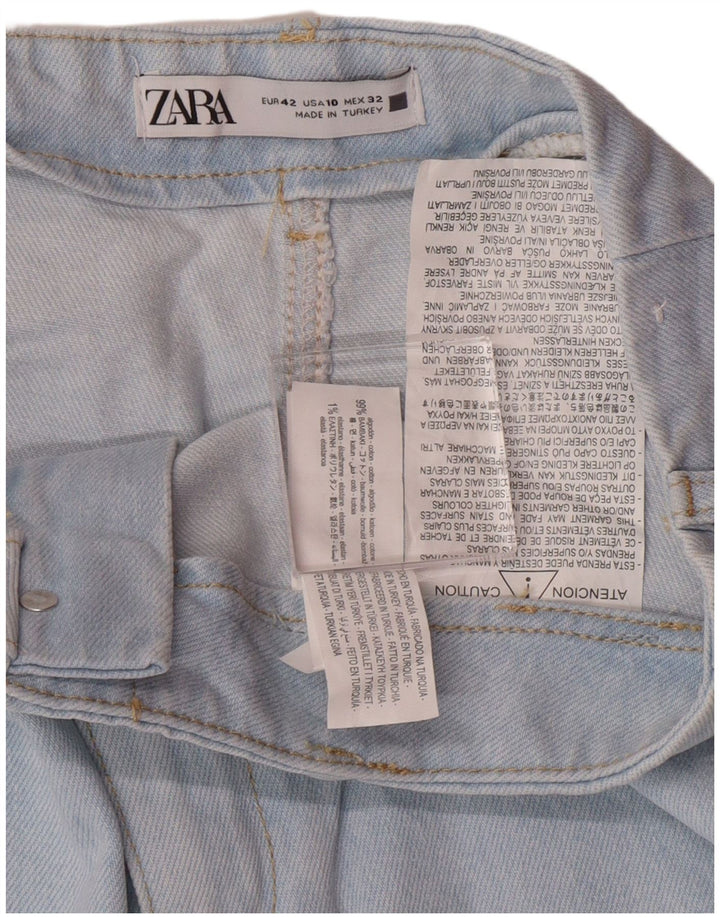 Zara Damen-Jeans mit hoher Taille und weitem Bein, EU 42, groß, W32, L26, blau, klassisch