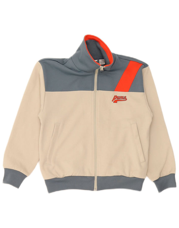 Puma Jungen Grafik-Trainingsanzug-Top-Jacke, 9–10 Jahre, Beige, Farbblock