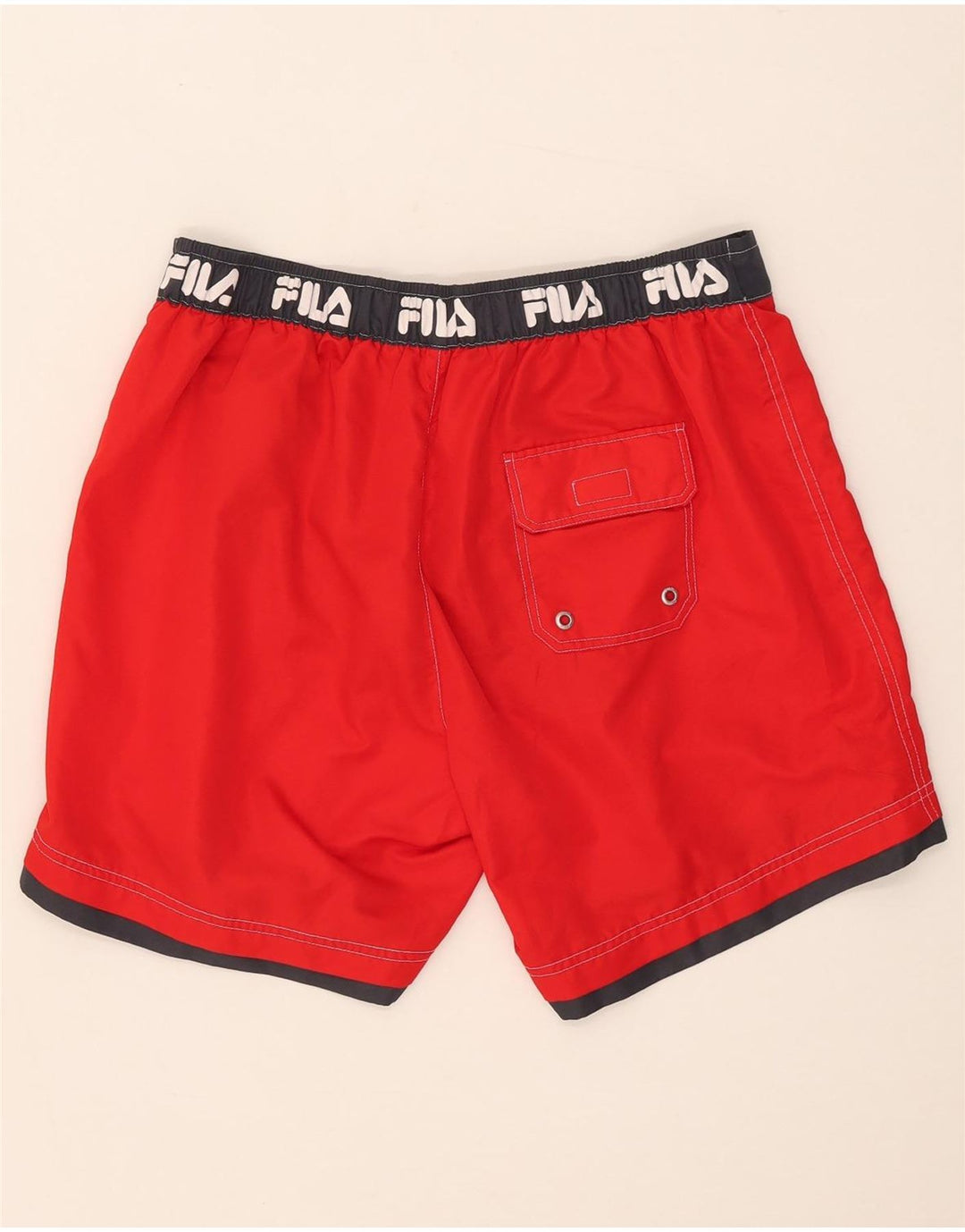 FILA Herren-Badeshorts mit Grafik, groß, rot, Farbblock