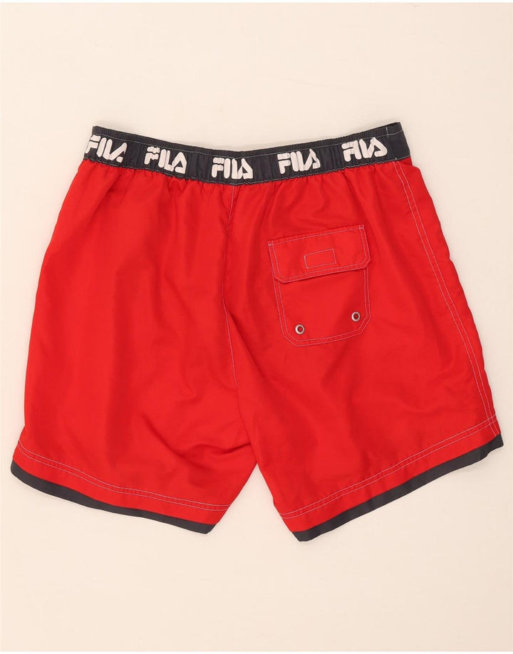FILA Herren-Badeshorts mit Grafik, groß, rot, Farbblock