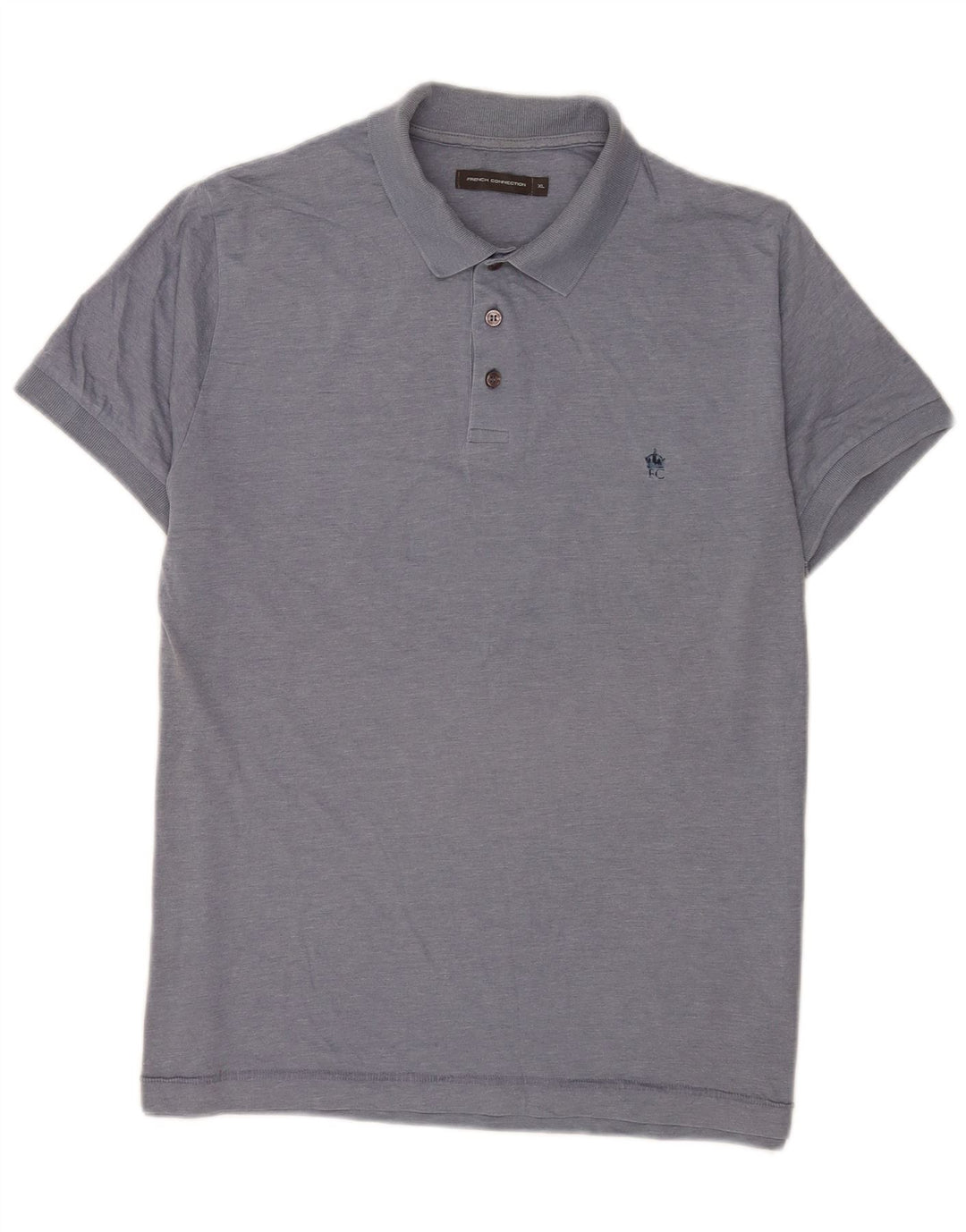 French Connection Herren-Poloshirt XL, blaue Baumwolle