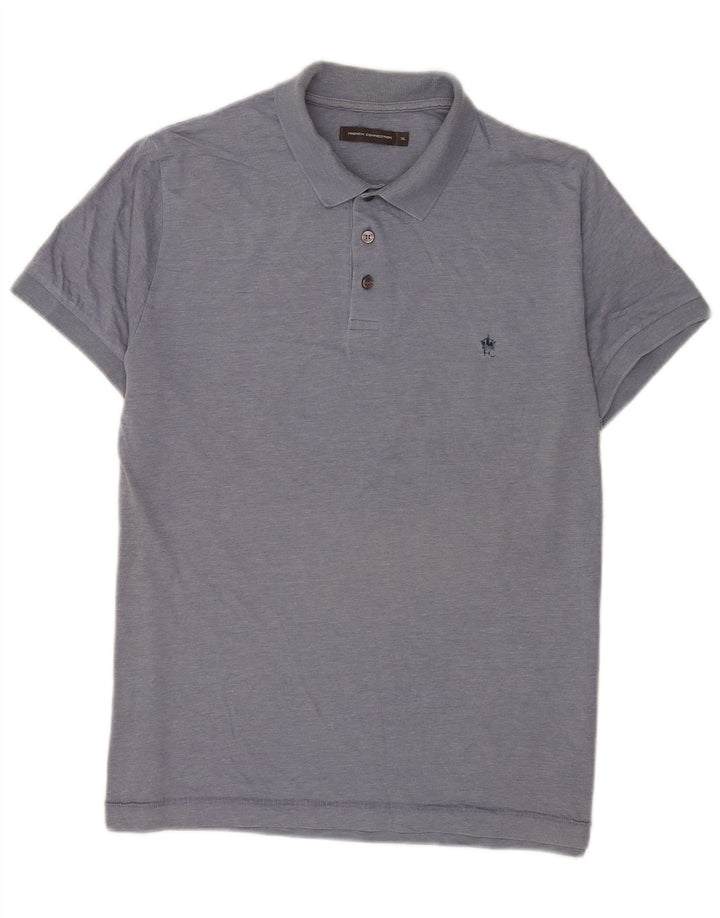 French Connection Herren-Poloshirt XL, blaue Baumwolle