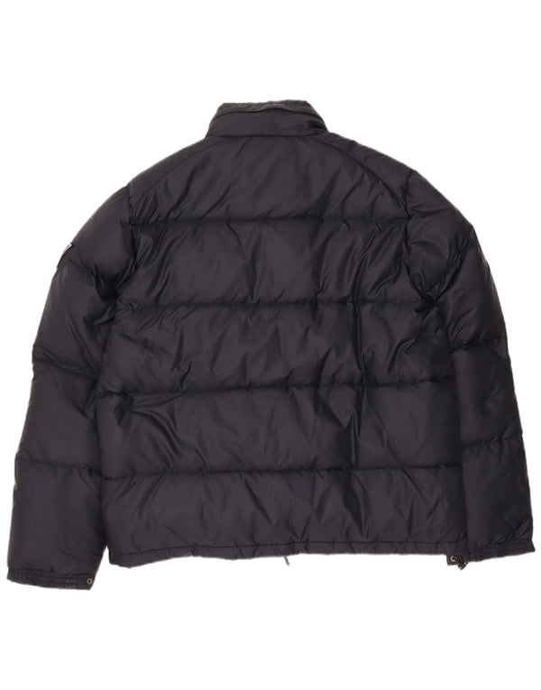 Guess gepolsterte Herrenjacke mit Kapuze, UK 46 3XL, marineblaues Nylon