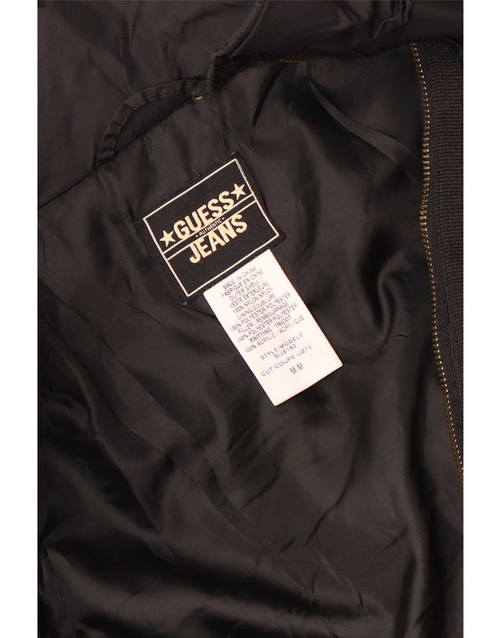 Guess Damen-Parkajacke mit Kapuze, UK 14, mittelschwarzes Nylon