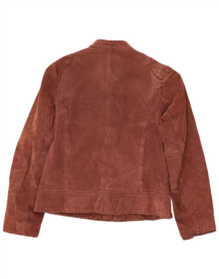 CONBIPEL Womens Suede Jacket IT 46 Large Brown Leather