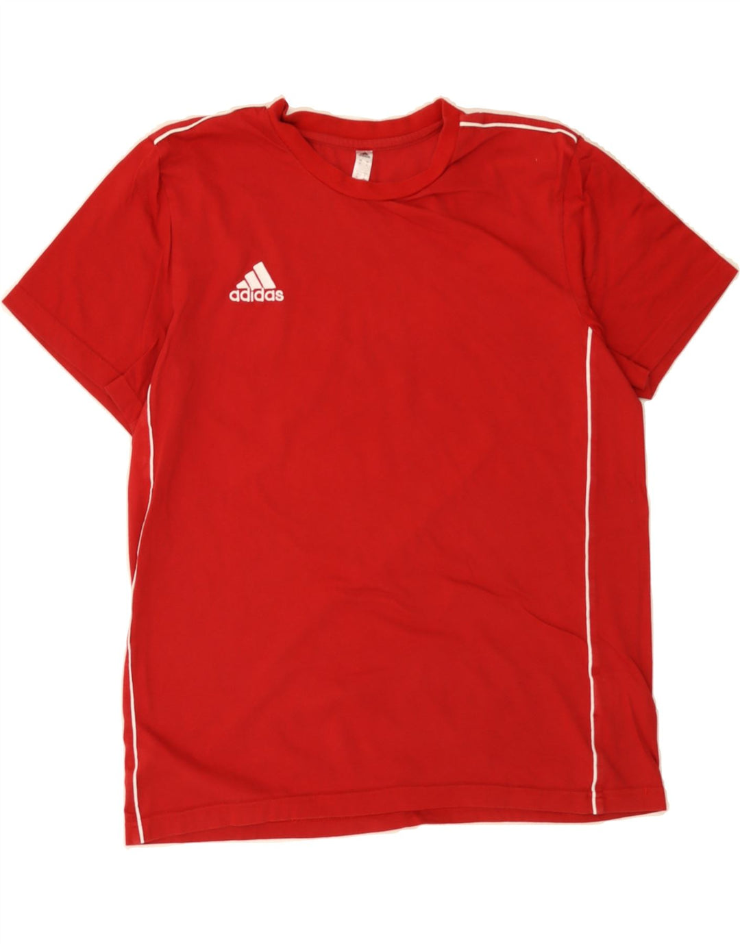 ADIDAS Womens T-Shirt Top UK 14 Medium Red Cotton Vintage Adidas and Second-Hand Adidas from Messina Hembry 