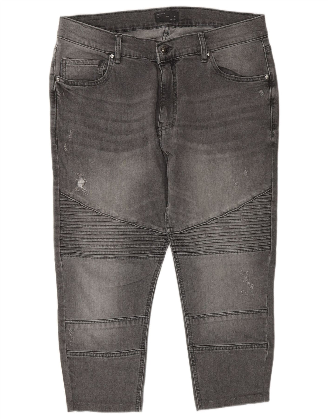 ZARA Herren Tapered Capri Jeans EU 44 Large W34 L22 Grau