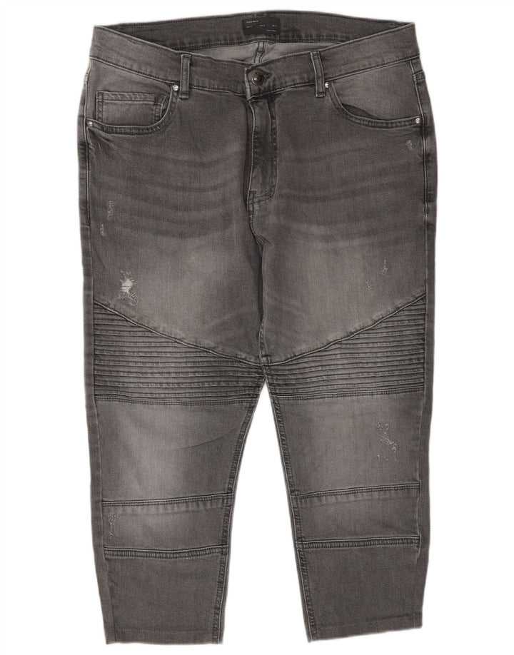 ZARA Herren Tapered Capri Jeans EU 44 Large W34 L22 Grau