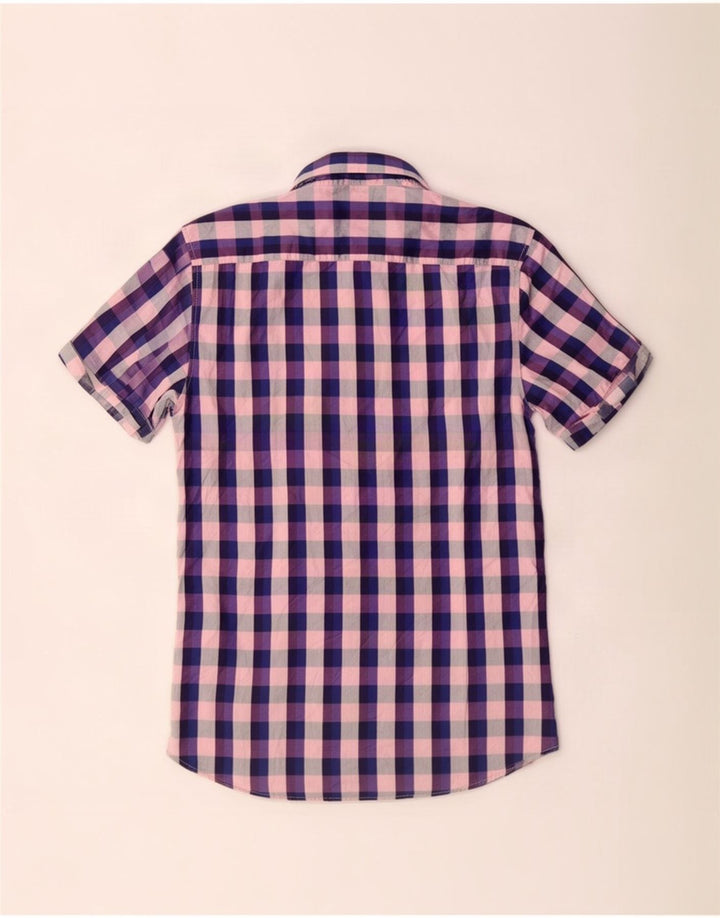 Ted Baker Herren-Kurzarmhemd, Größe 3, mittelgroß, mehrfarbig, kariert, Baumwolle