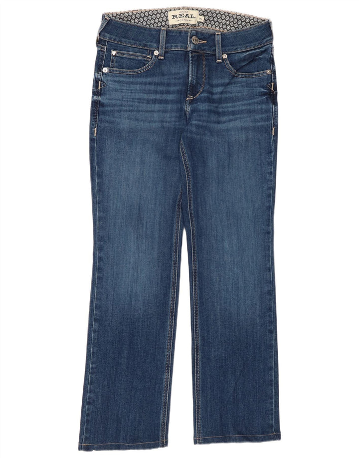 ARIAT Damen Straight Jeans W29 L29 Blaue Baumwolle