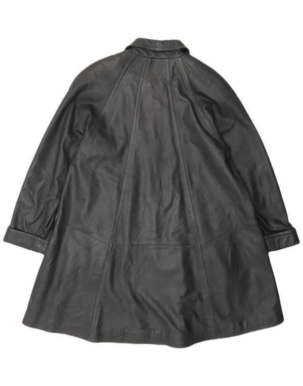 Vintage Damen Ledermantel EU 38 Mittelgrau