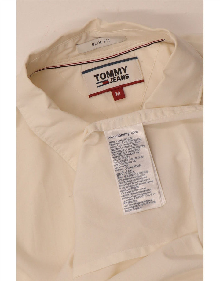 Tommy Hilfiger Herren-Slim-Fit-Hemd aus mittelweißer Baumwolle