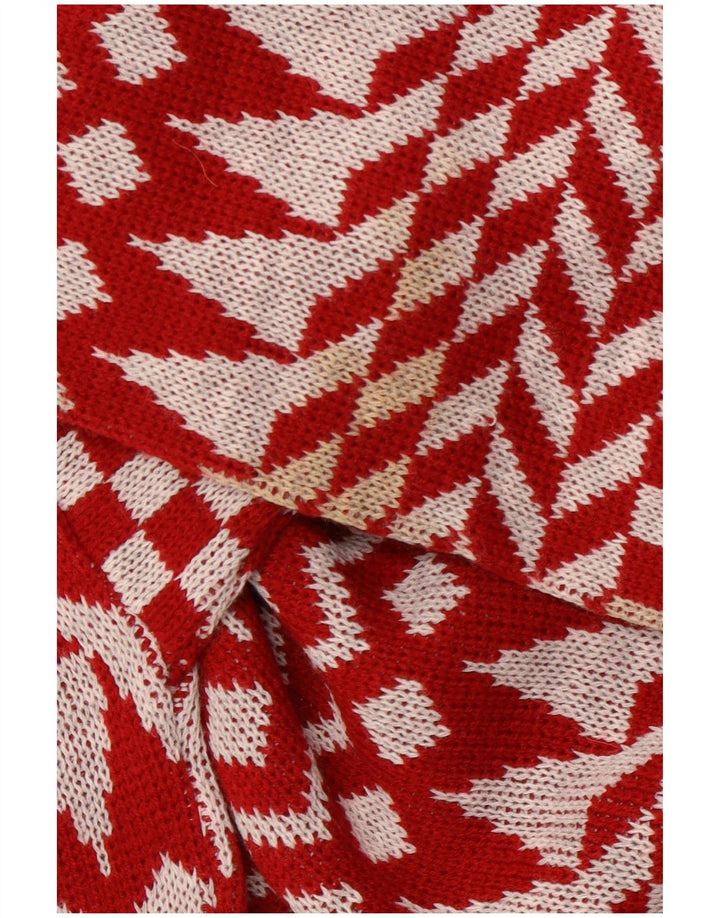 C & A Herren-Pullover mit Rundhalsausschnitt, großes rotes geometrisches Acryl
