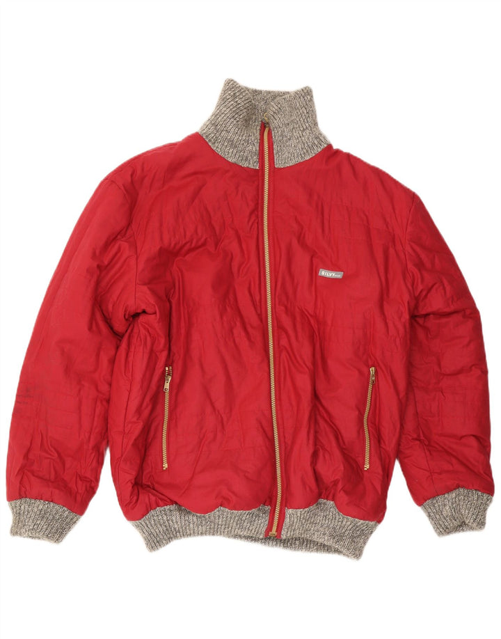 Silvy Herren Strick-Wendejacke UK 40 Large Grau Geometrisch