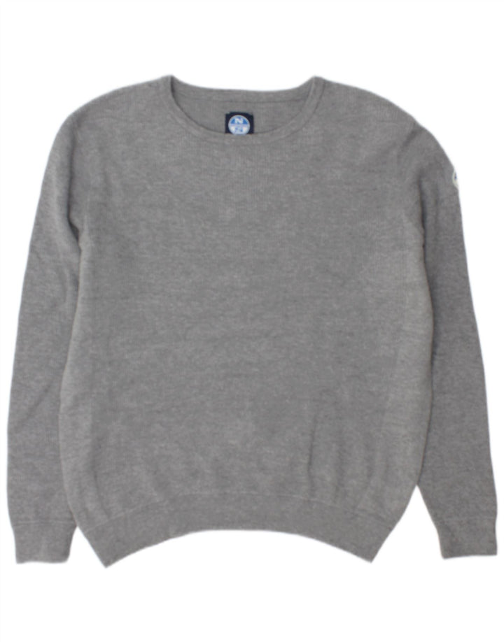 North Sails Herren-Pullover mit Rundhalsausschnitt, XL, graue Baumwolle