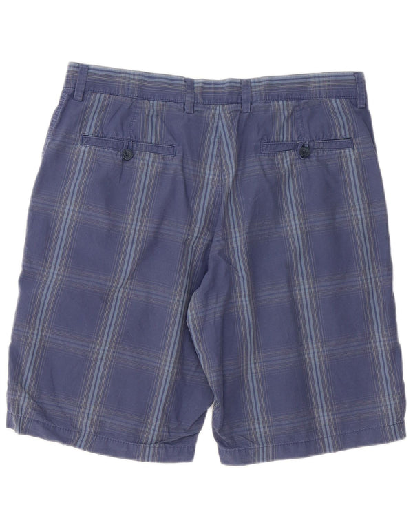 Marks & Spencer Herren Blue Harbor Chinoshorts W34 Large Marineblau kariert
