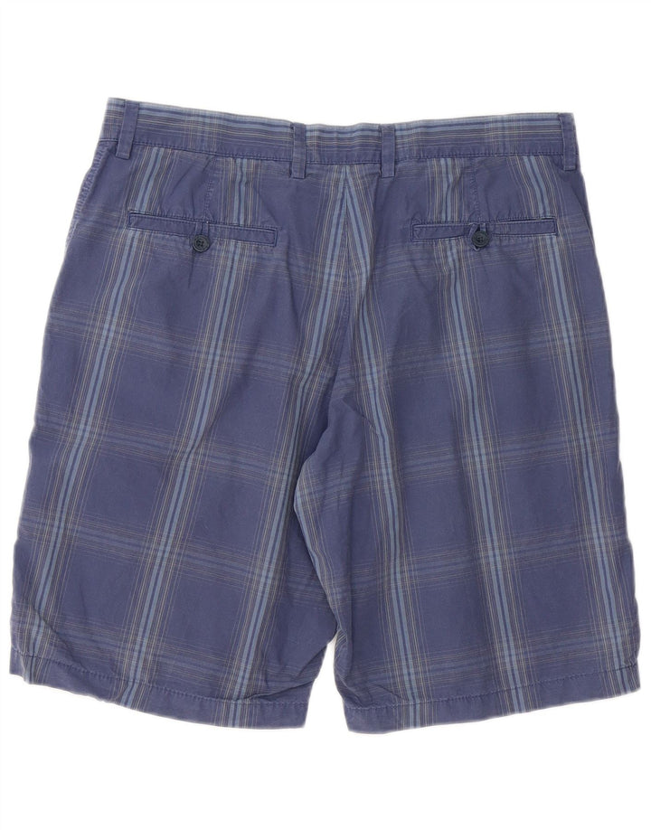 Marks & Spencer Herren Blue Harbor Chinoshorts W34 Large Marineblau kariert