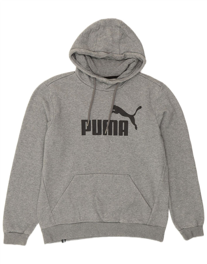 Puma Herren-Kapuzenpullover mit Grafik, mittelgrau gesprenkelte Baumwolle
