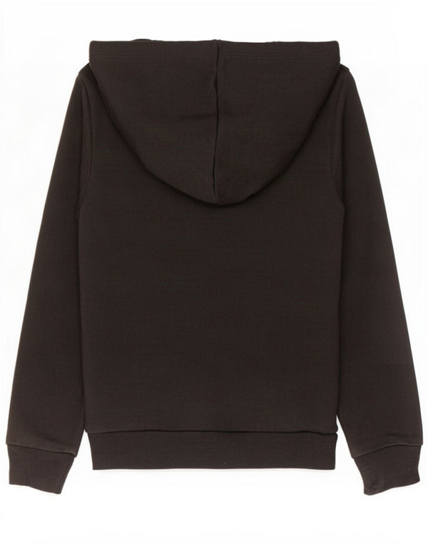 Puma Mädchen-Kapuzenpullover mit grafischem Reißverschluss, 11–12 Jahre, schwarze Baumwolle