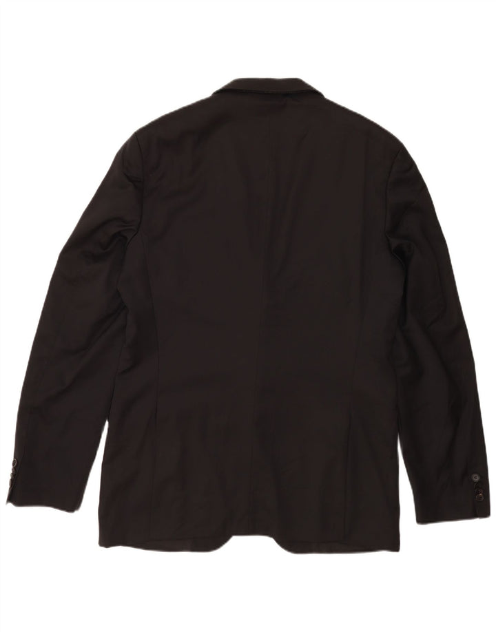 Hugo Boss Herren 2-Knopf-Blazerjacke UK 40 Große schwarze Schurwolle