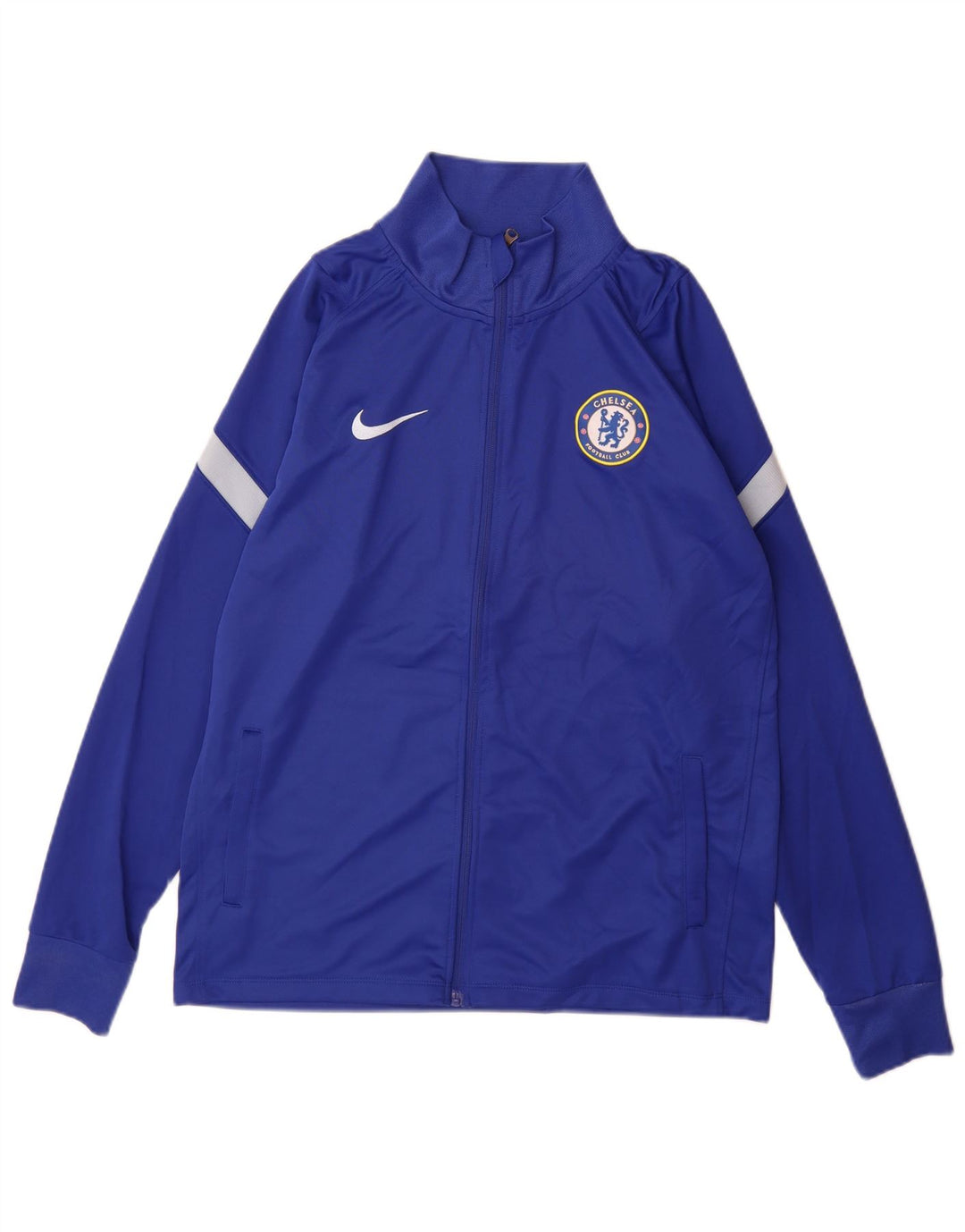 Nike Chelsea FC-Trainingsanzugoberteil für Herren, mittelblaues Farbblock-Polyester