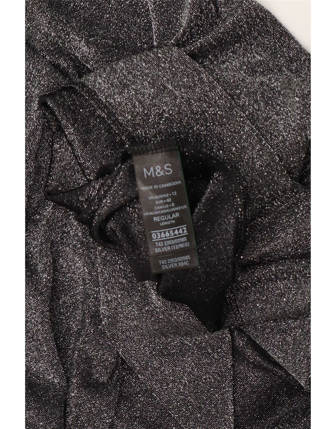 Marks & Spencer Damen-Oversize-Top mit 3/4-Ärmeln, UK-Größe 12, Mittelsilber meliert