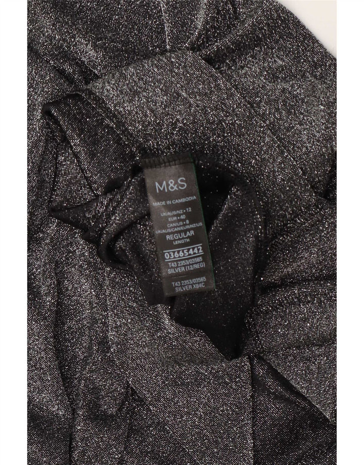 Marks & Spencer Damen-Oversize-Top mit 3/4-Ärmeln, UK-Größe 12, Mittelsilber meliert