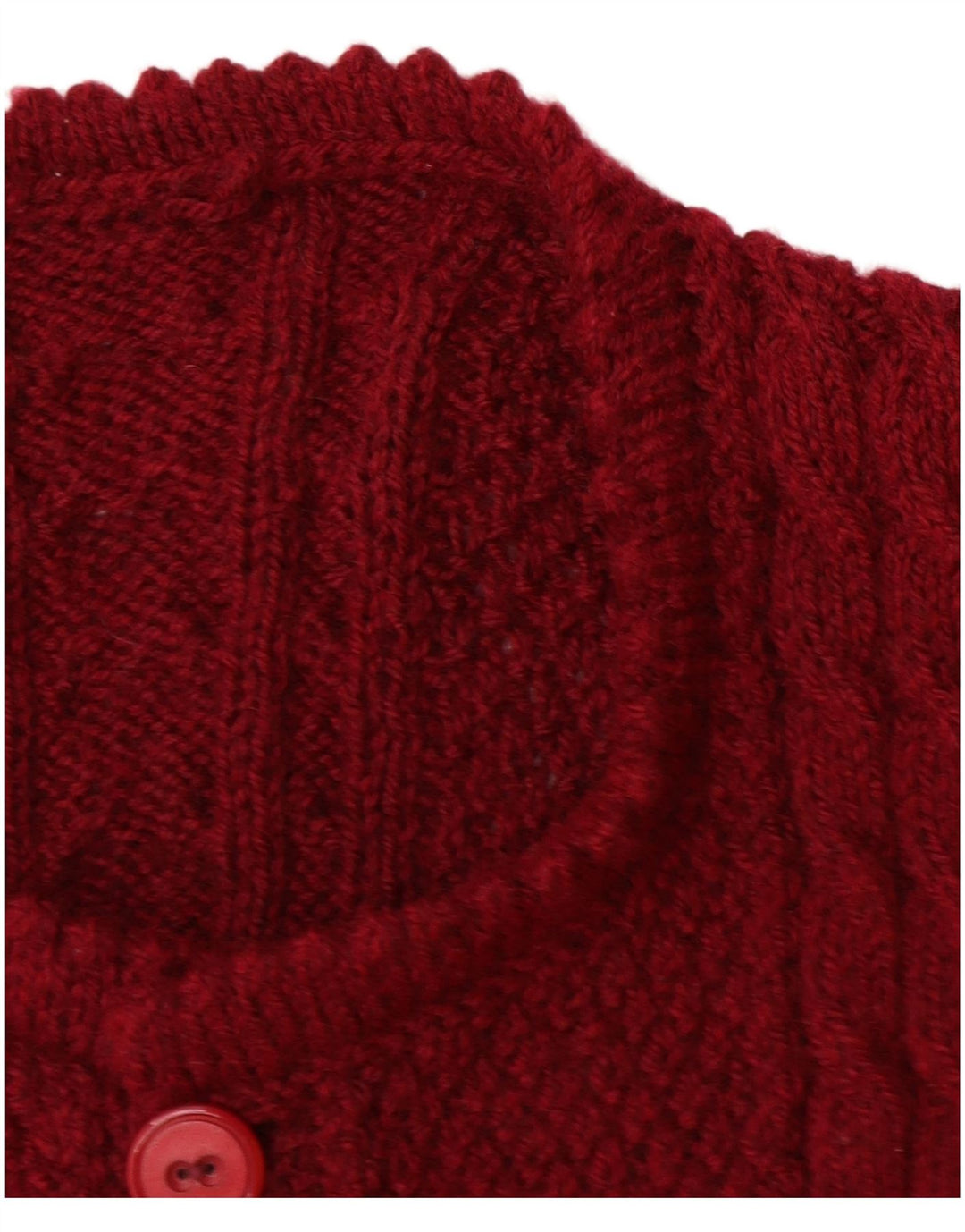 VINTAGE Damen Strickjacke Pullover UK 14 Large Burgund