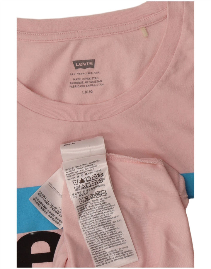 Levi's Damen Grafik-T-Shirt-Oberteil UK 16 Large Pink