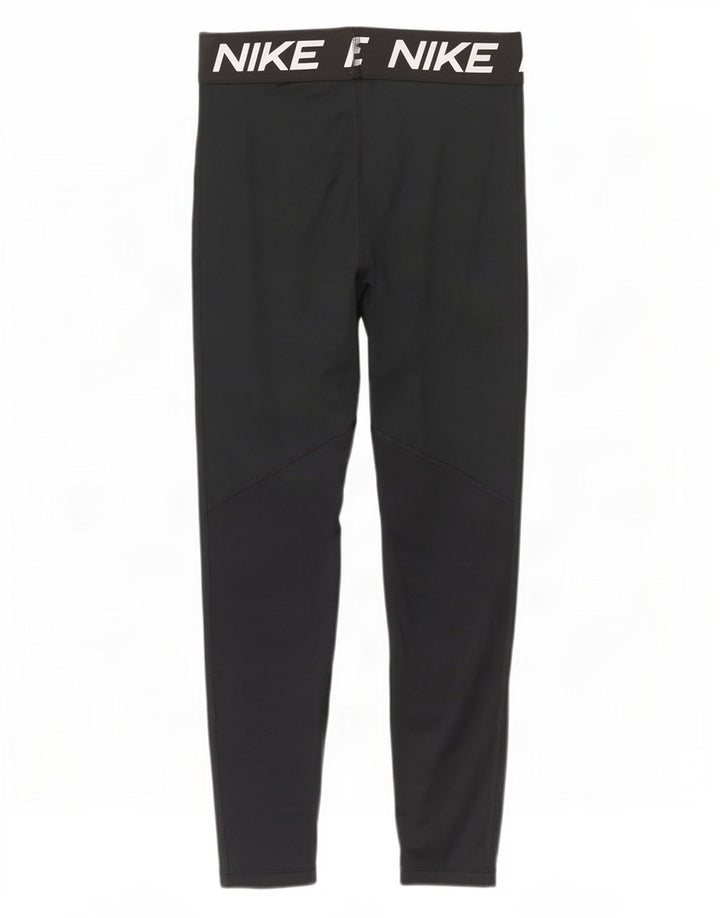 Nike Damen Graphic Leggings UK 14 Large Schwarz