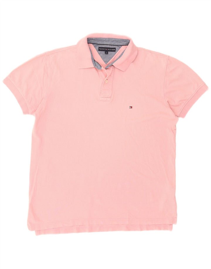 TOMMY HILFIGER Herren Poloshirt Mittelrosa Baumwolle