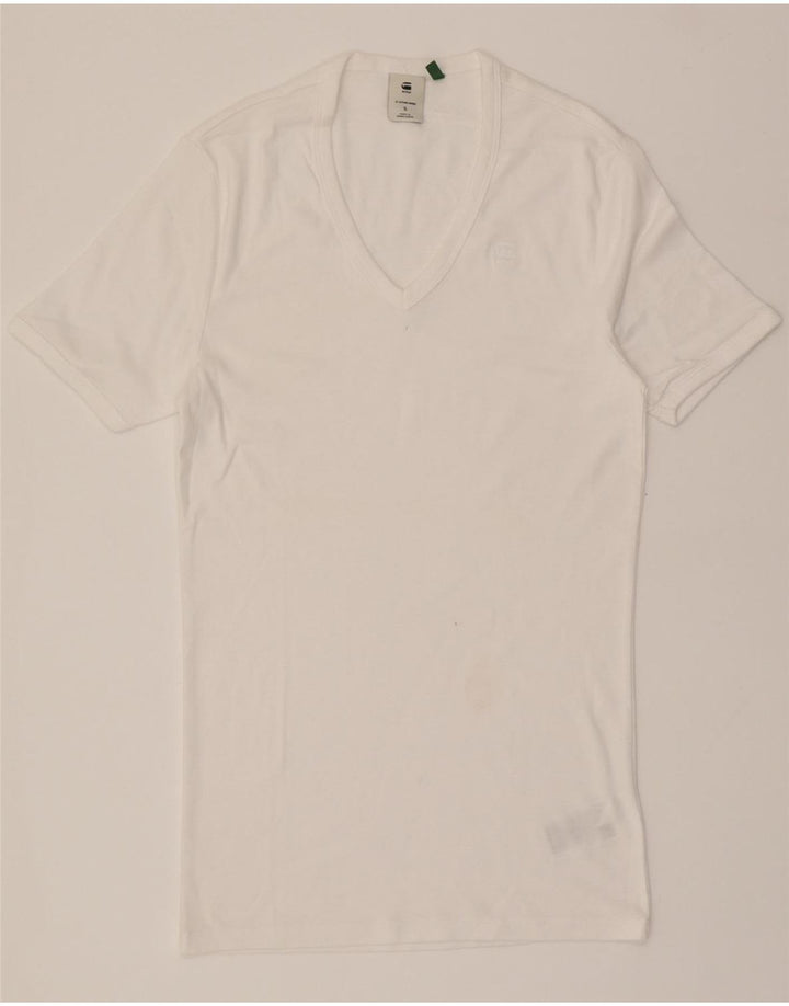 G-STAR Womens T-Shirt Top UK 10 Small White Cotton Vintage G-Star and Second-Hand G-Star from Messina Hembry 