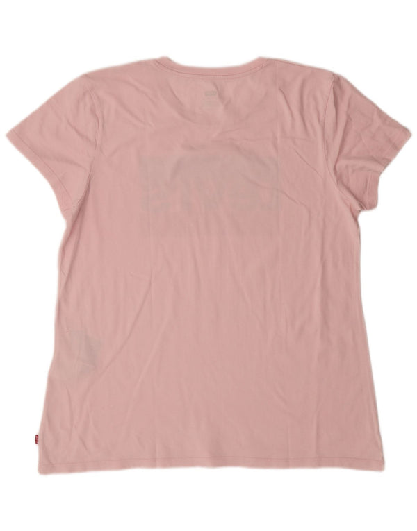 Levi's Damen Grafik-T-Shirt-Oberteil UK 16 Large Pink