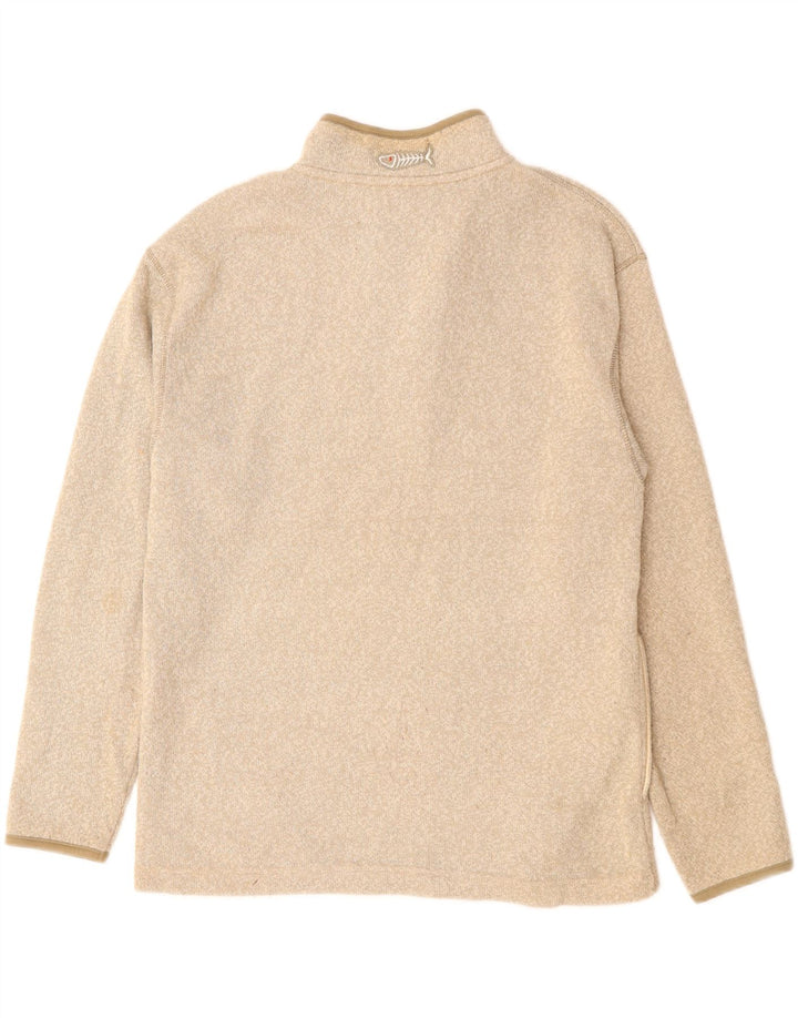 WEIRD FISH Herren-Sweatshirt mit Reißverschluss am Hals, Mittelbeigefarbenes Polyester