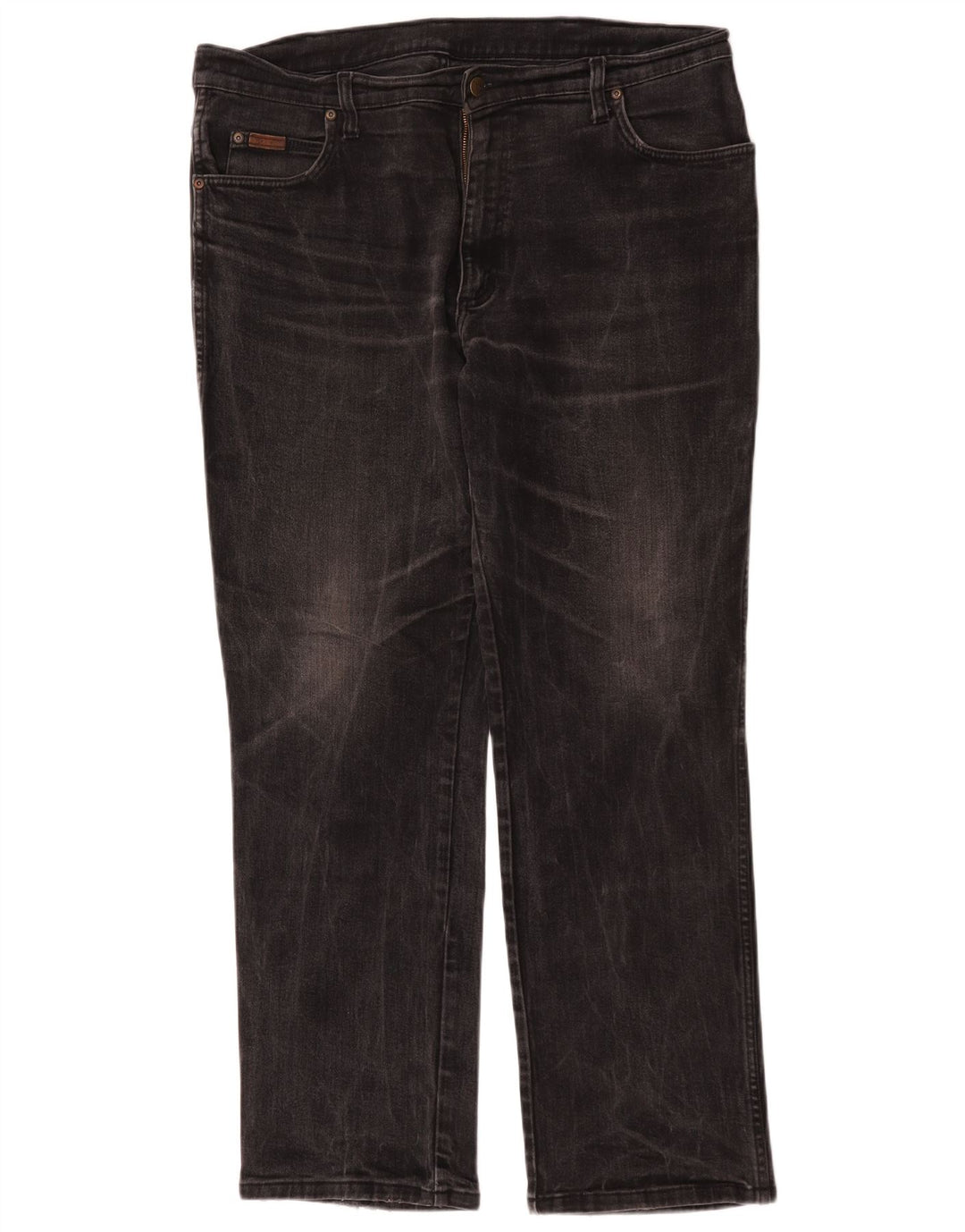 Wrangler Herren Texas Stretch Straight Jeans W38 L32 Schwarze Baumwolle