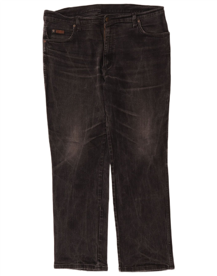 Wrangler Herren Texas Stretch Straight Jeans W38 L32 Schwarze Baumwolle