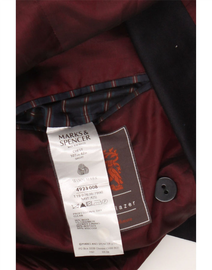Marks & Spencer Herren-Blazer, zweireihig, Gr. 42, Größe L, Marineblau