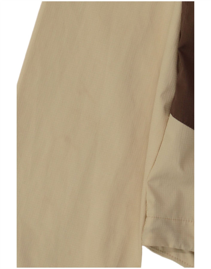 JACK WOLFSKIN Damen Übergroße Regenjacke UK 10 Small Beige Colourblock