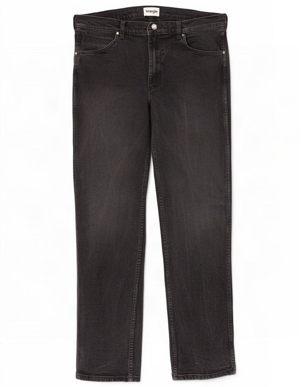 Wrangler Mens Straight Jeans W36 L36 Black Cotton