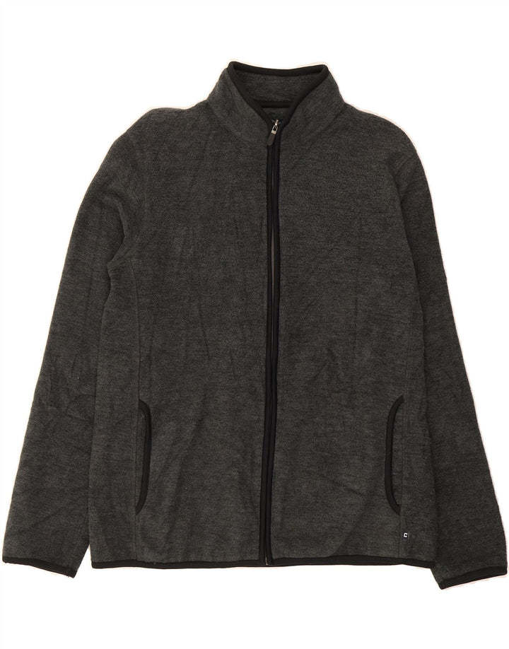 CHAPS Mens Fleece Jacket UK 40 Large Grey Polyester Vintage Chaps and Second-Hand Chaps from Messina Hembry 