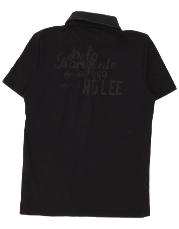 Lee Damen-Poloshirt mit Grafik, UK 10, Größe S, Schwarz, Baumwolle